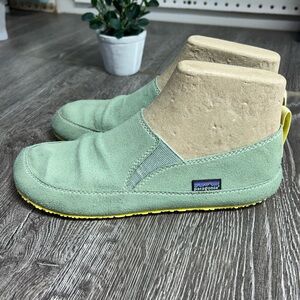Patagonia advocated minimalist slip on shoes Mint Green with Yellow Sole